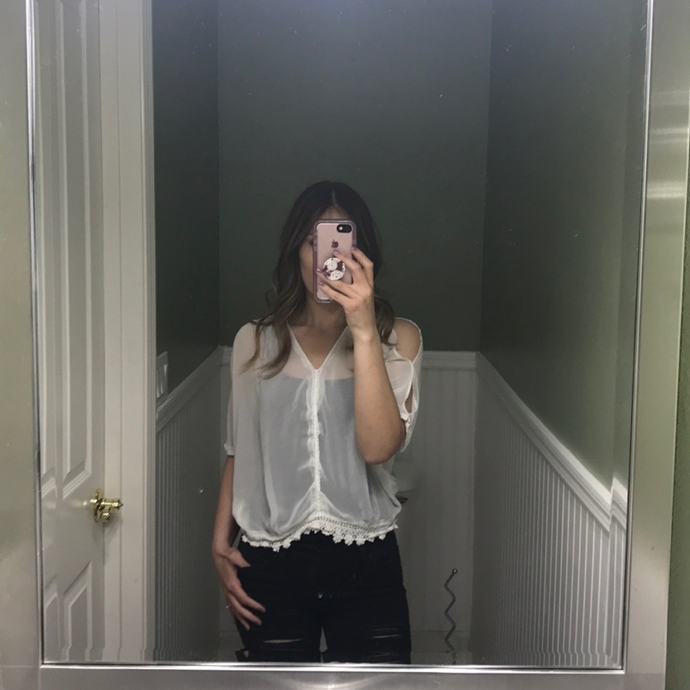 White blouse/swim cover up